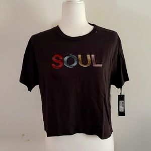 NWT Soulcycle Distressed Cropped T